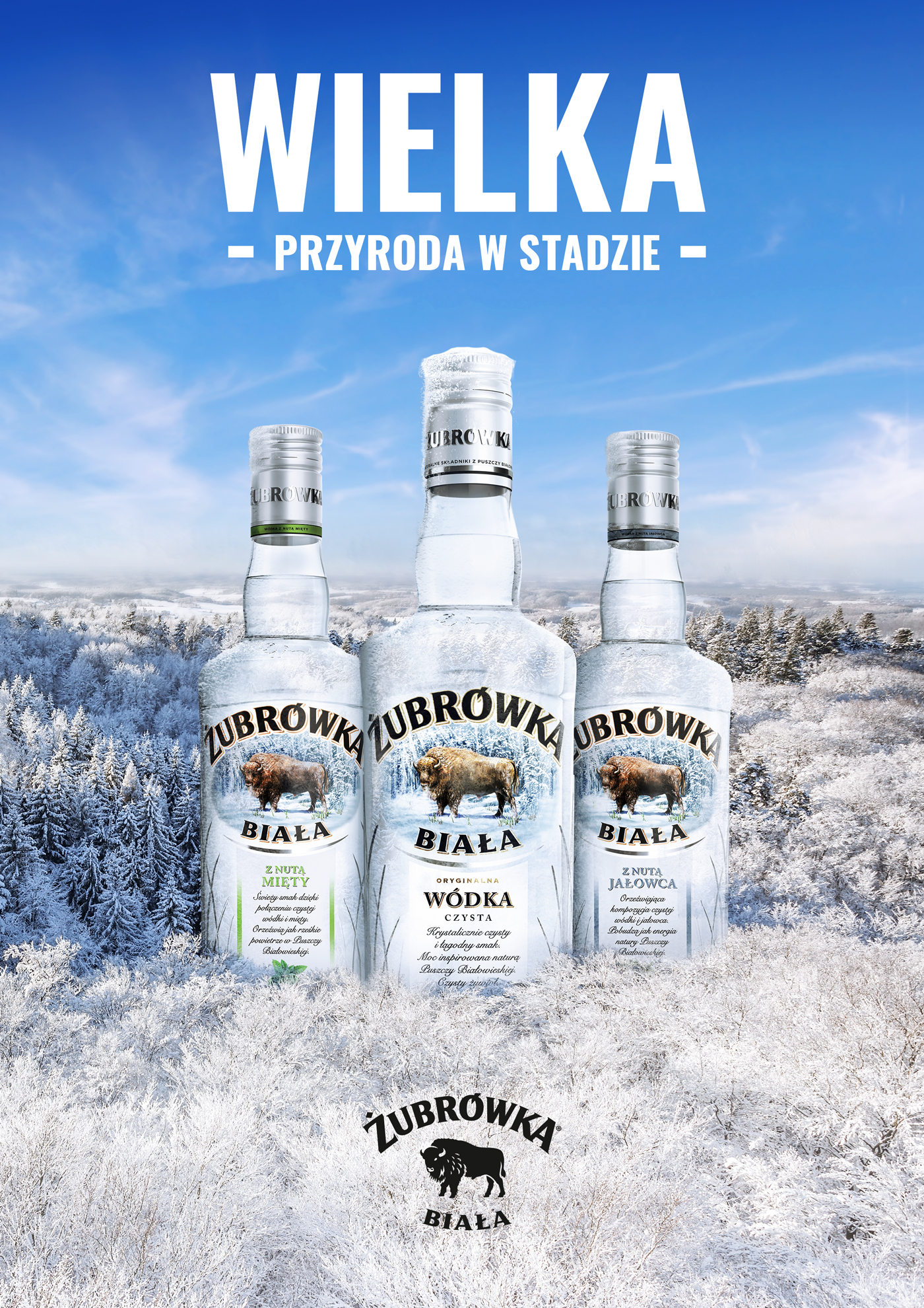 Vodka Zubrowka bison winter alcohol