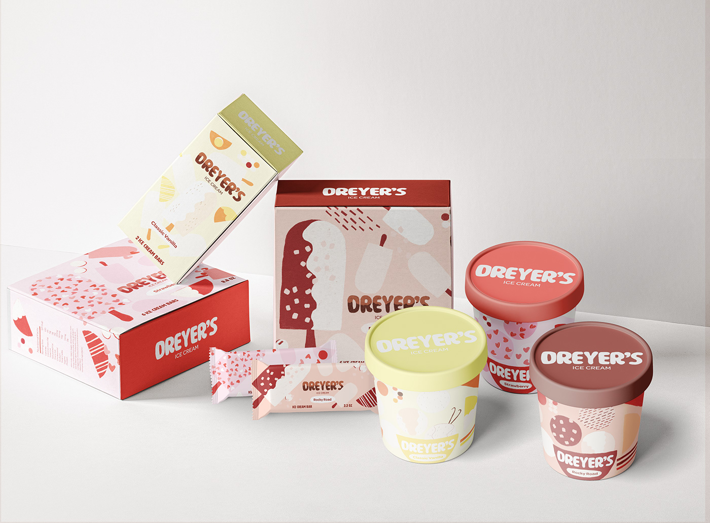 branding  design dreyers ice cream ILLUSTRATION  mock up