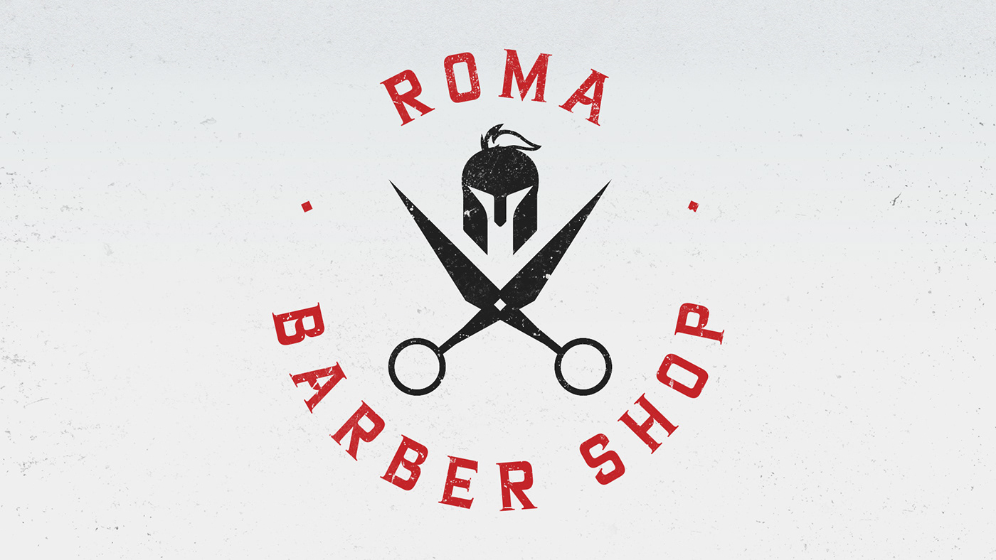barbearia barber shop branding  Gladiator identidade visual Logotipo visual identity roma graphic design  Logo Design