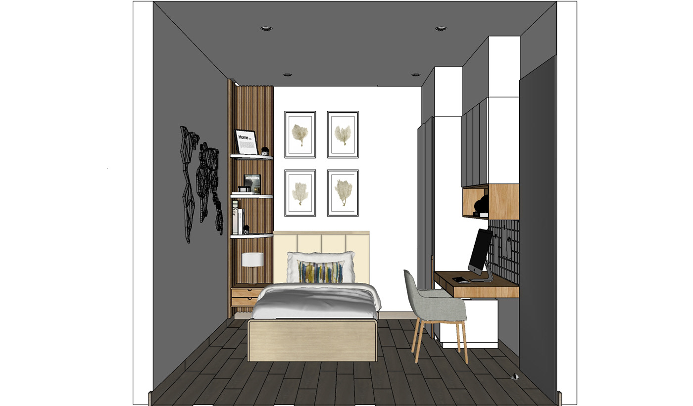 3dmodeling bedroom design interiordesign kidsbedroom moderninteriordesign Scandinavian design scandinavianbedroom scandinavianstyle SketchUP