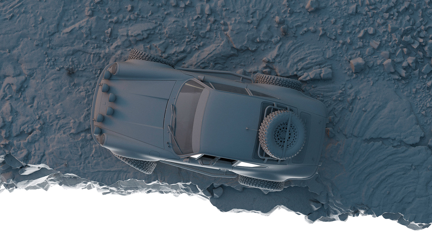 Porsche Porsche 911 automotive   car 3D Render vray full cgi bajaj monstertruck