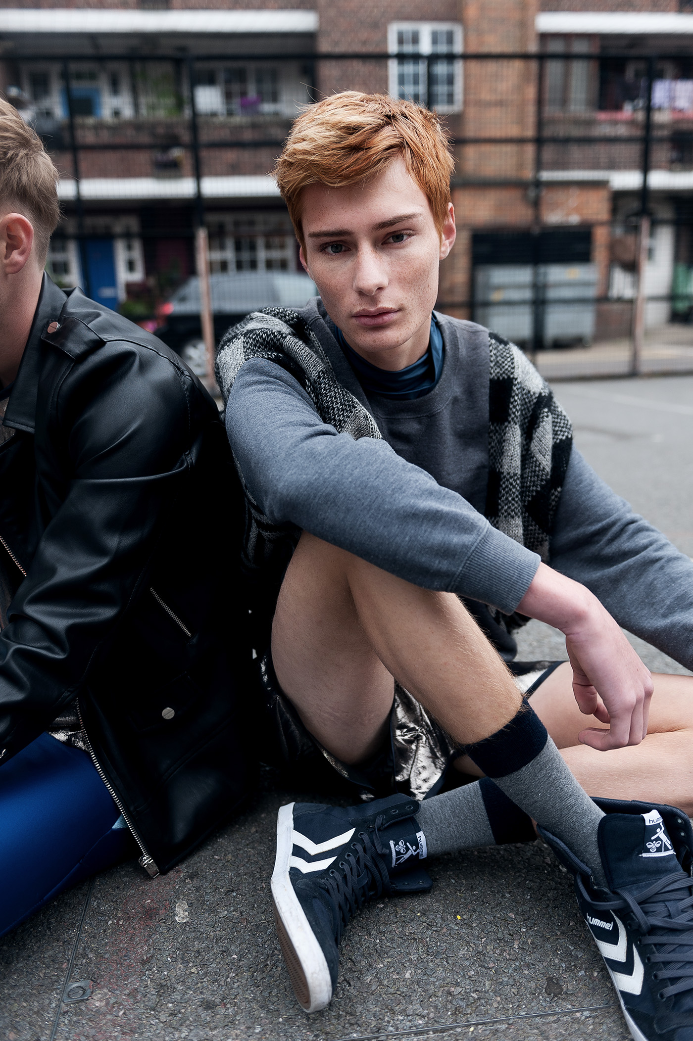 styling  male model editorial magazine London Playground Nikon youth boys basketball sport sportfield ginger