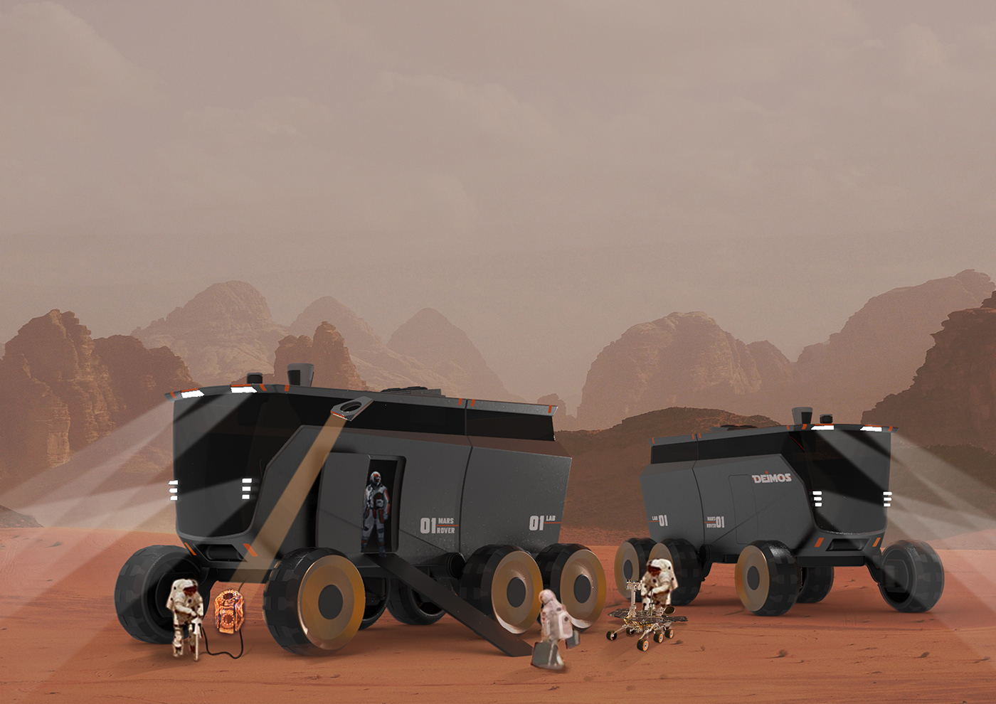 concept futuristic mars rover
