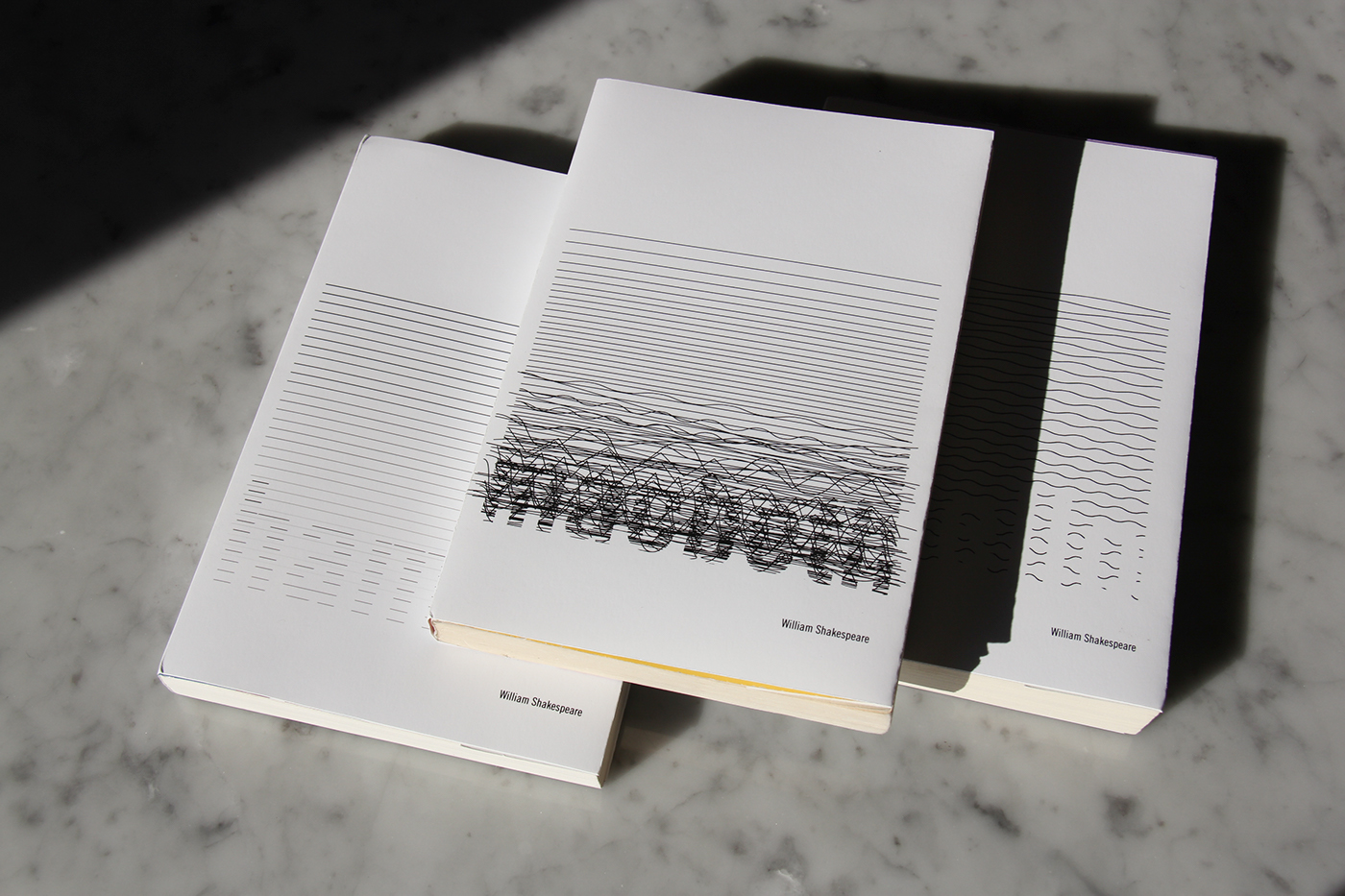 shakespeare book covers black and white minimalistic lines