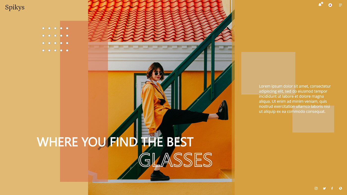 color glasses orange UserInterface VisualDesign Web Design 