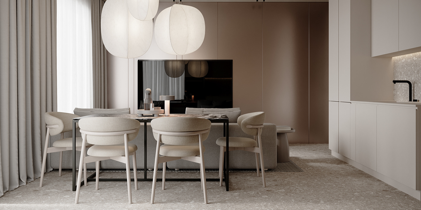 3ds max beige CGI corona interior design  minimalist Render stone visualization