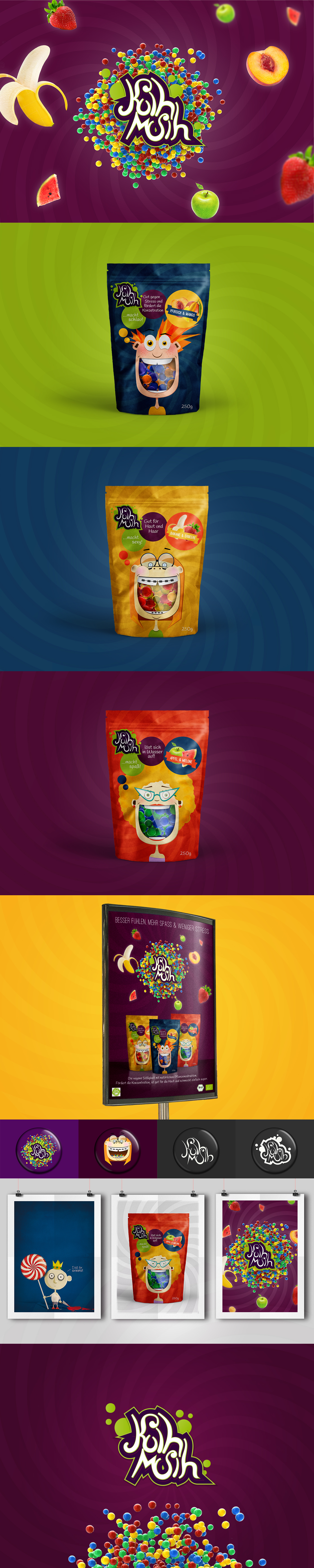 poster product package logo Food  fucntional+food graphic Character Sweets sweet fruits Illustrator photoshop buttons