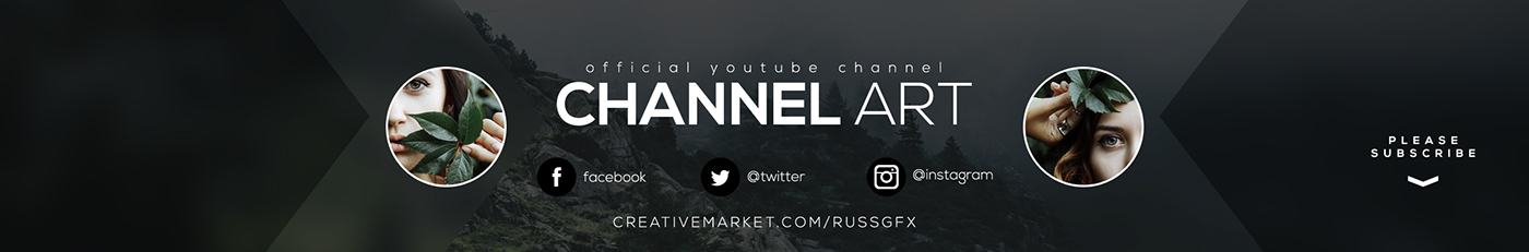 clean youtube Channel art banners templates psd