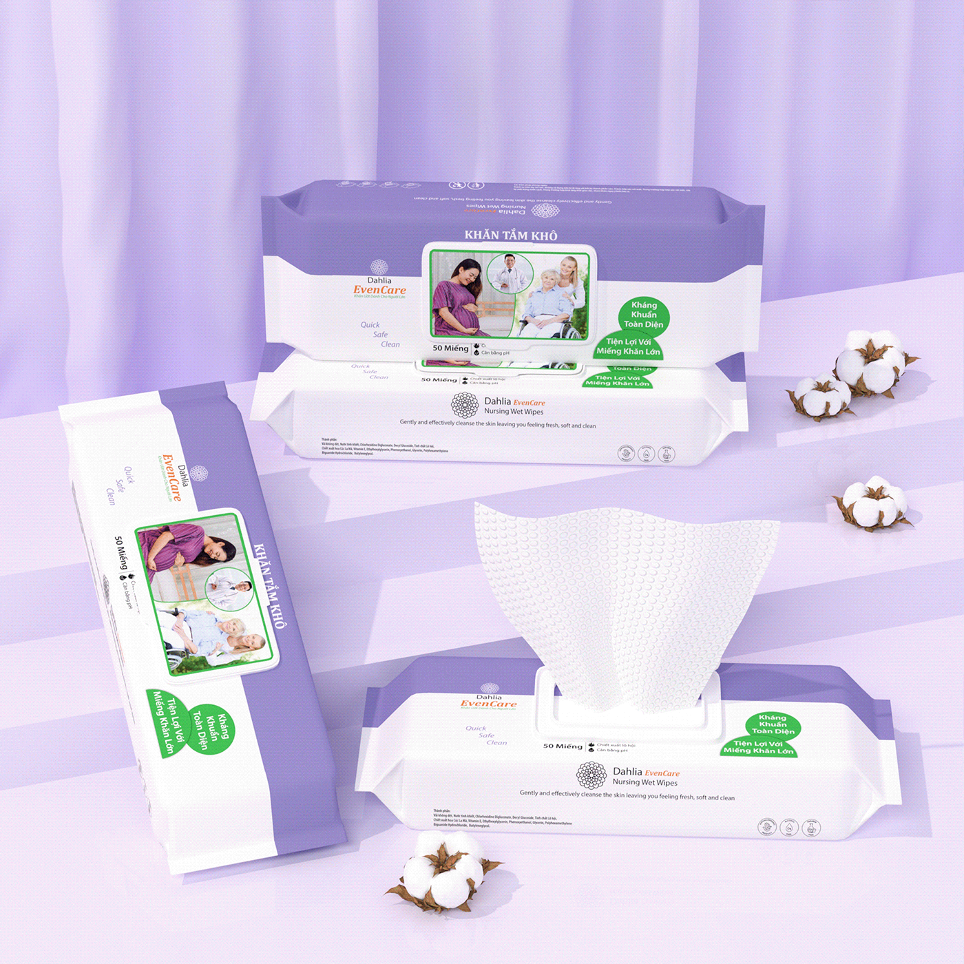 tissue wipes packaging design Wet wipes towels cotton Tissue Box khăn giấy