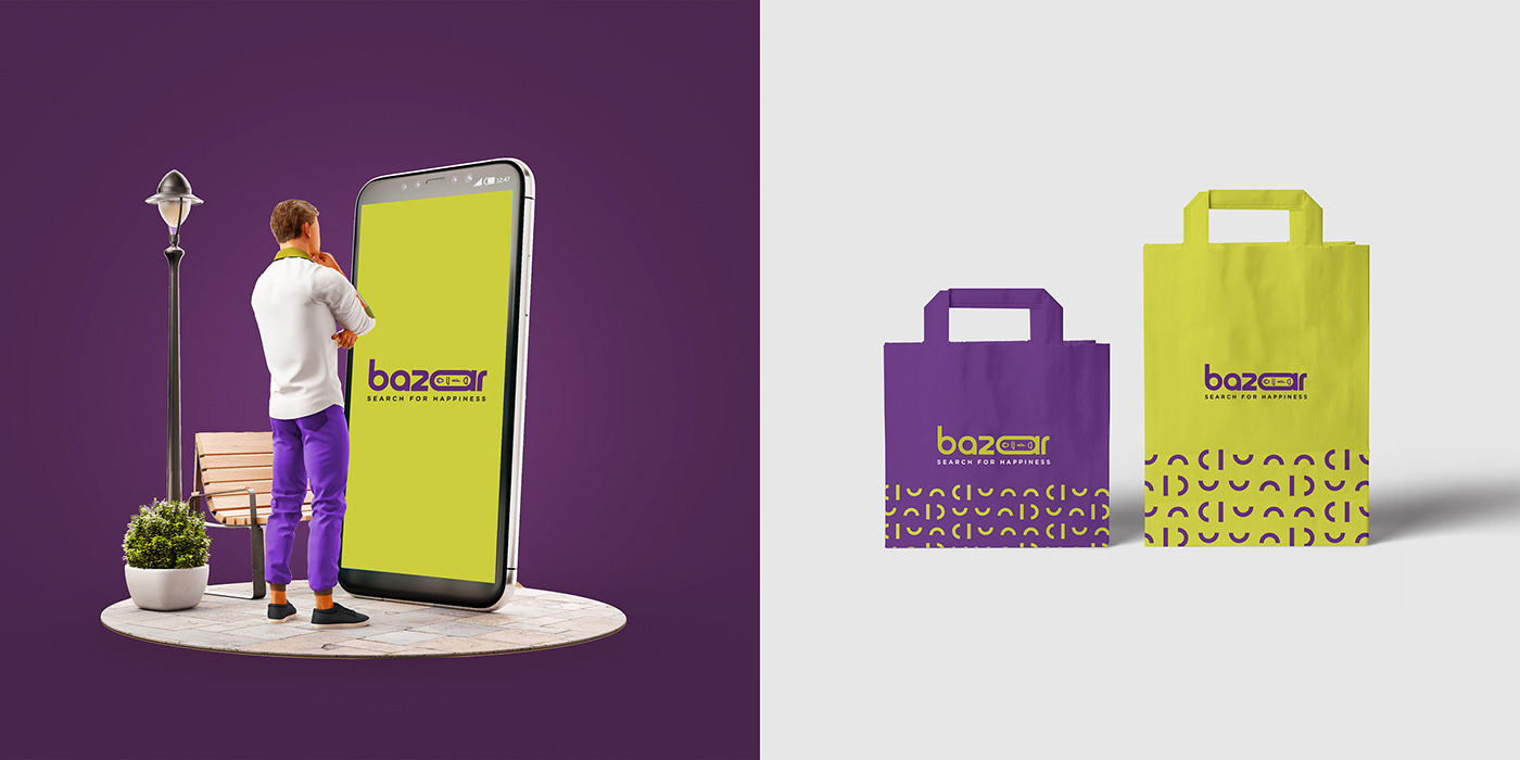 bazaar branding  e-commerce handmade logo online products Shopping typography  
