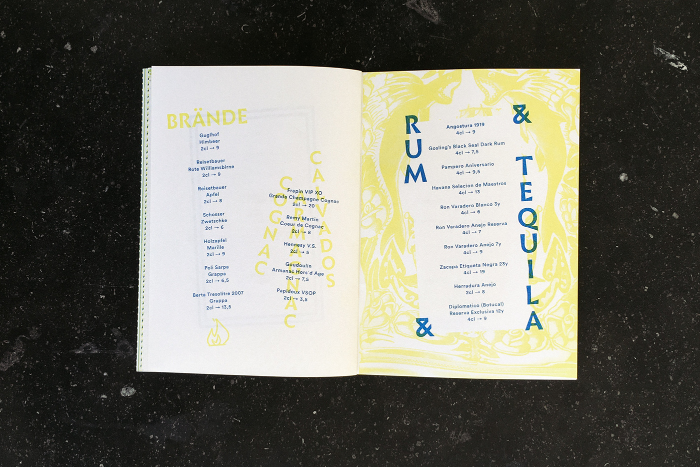 menus restaurant Riso risograph Printing haptic handmade Editions mak vienna