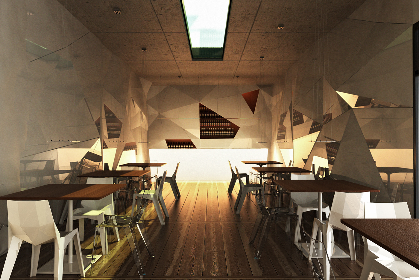 Interior concrete cafe bar restaurant lounge minimal modern BEAT