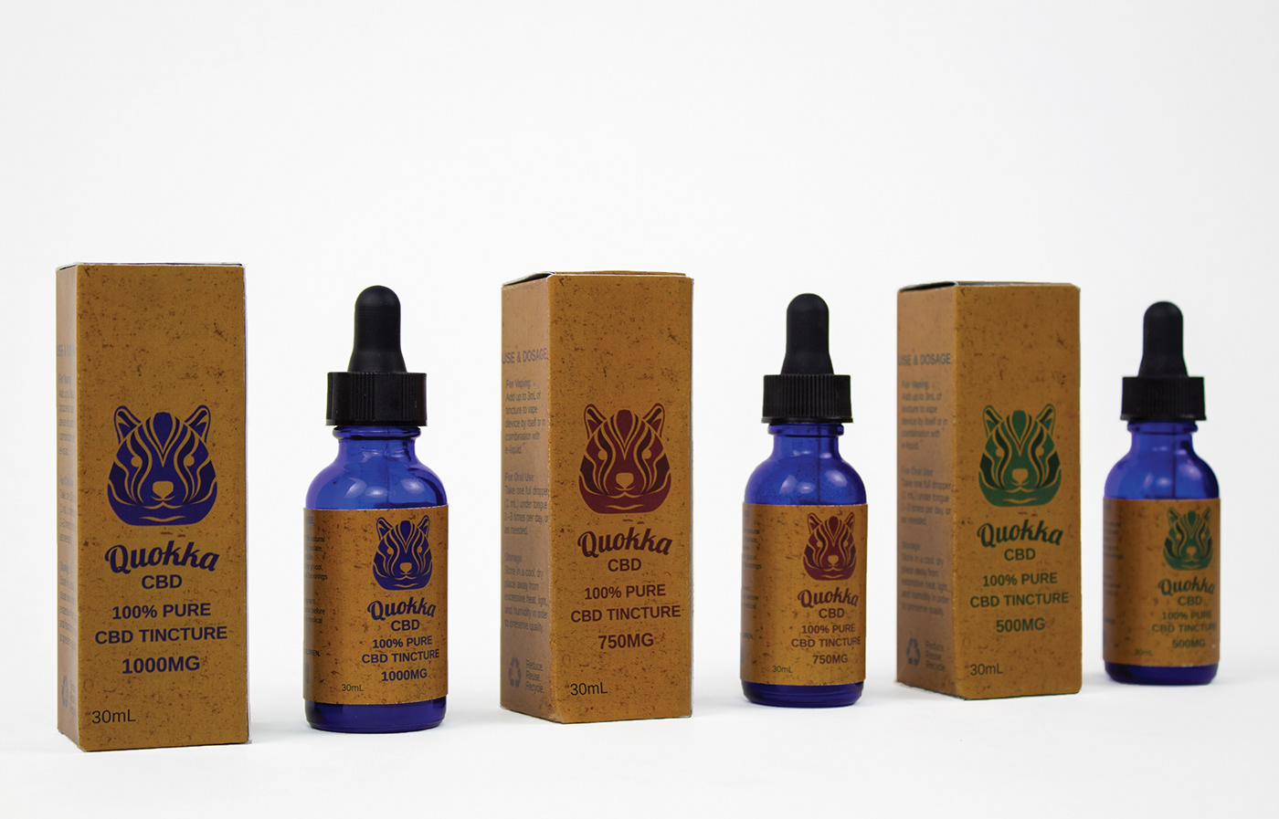 Quokka CBD design Packaging logo Label cannabidiol Tincture Sustainable medicine