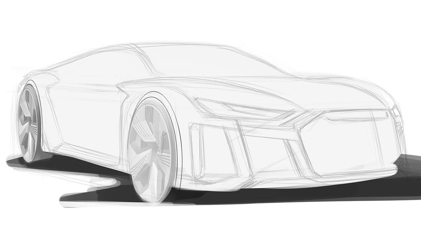 car design art Drawing  concept car Digital Art 