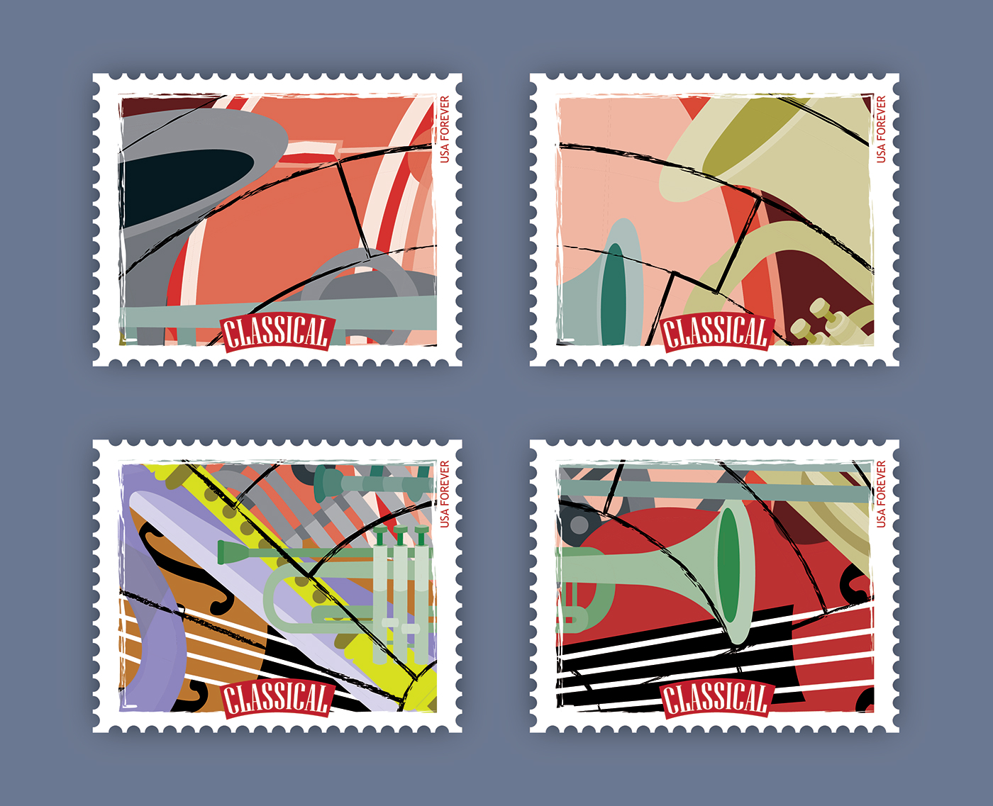 ILLUSTRATION  music Classical stamps stamp