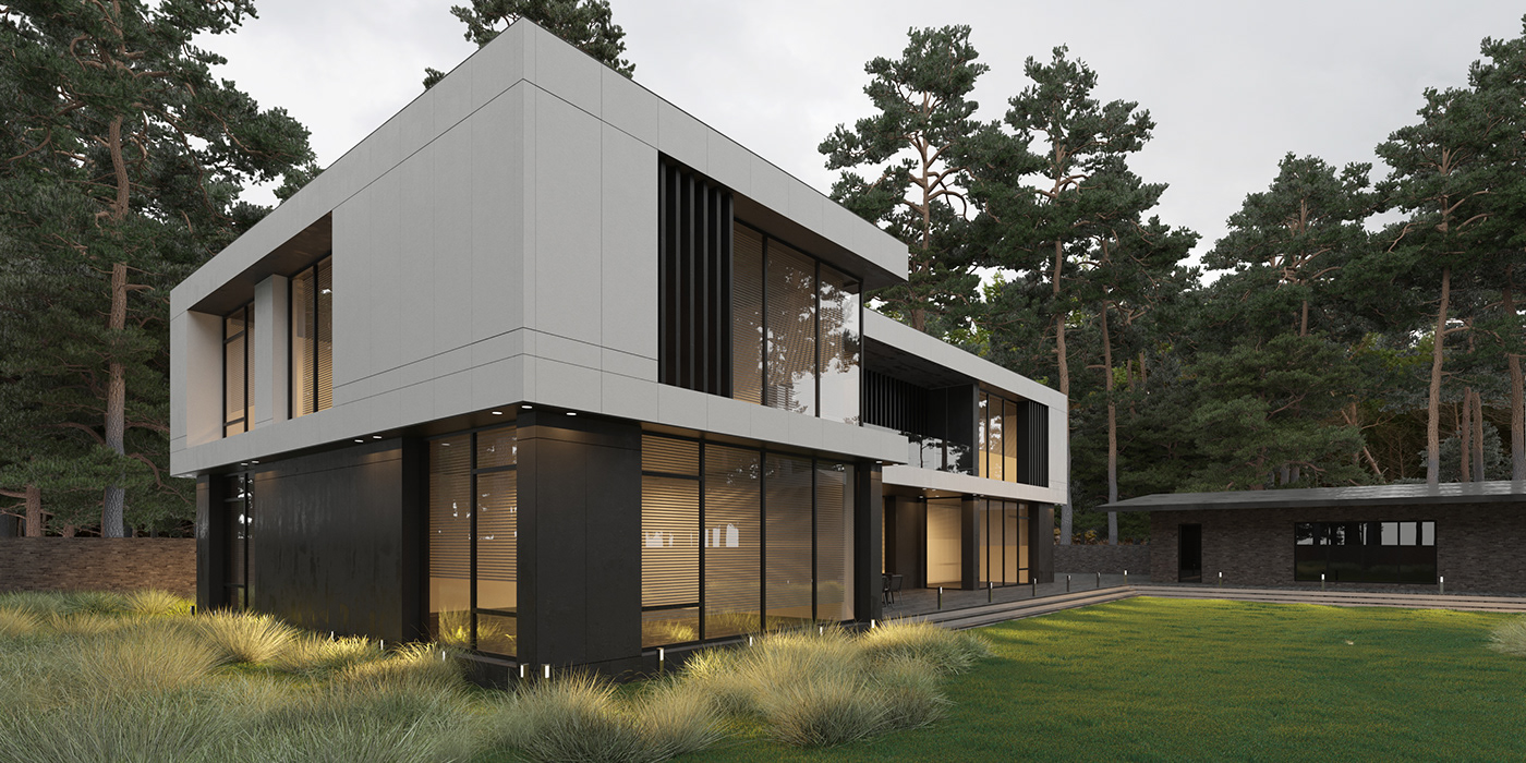 Дизайн фасада дизайн интерьера exterior design visualization 3ds max визуализация luxury house современный дизайн