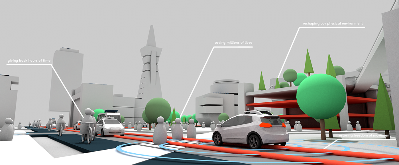ai cruise driverless future futuristic ILLUSTRATION  LiDAR radar Self Driving tech