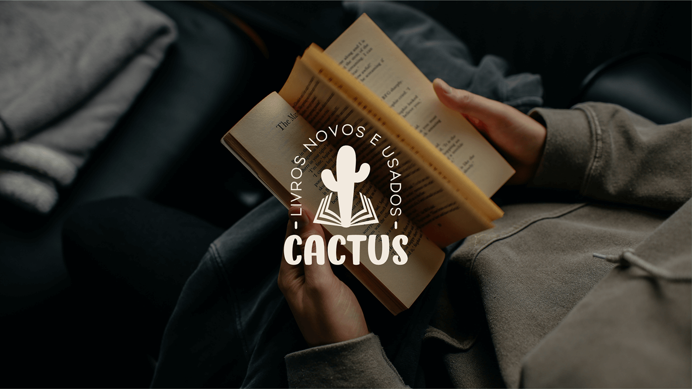 Cacto, cactus, book, livros, brand identity, branding, logo, visual identity, identidade visual, idv