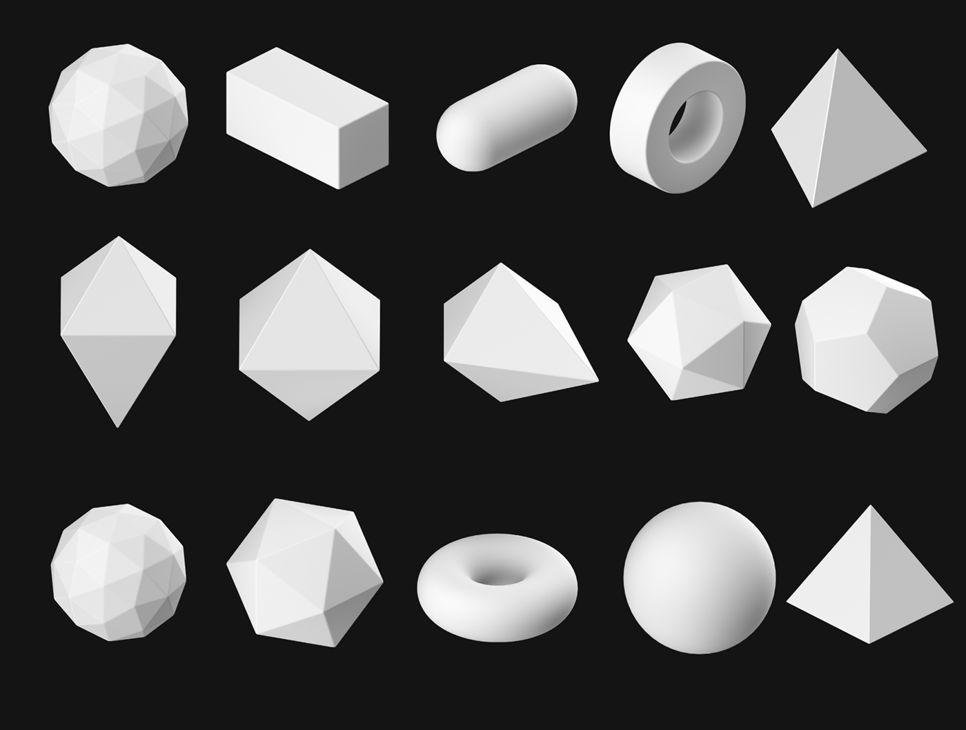 free demo assets 3D shapes Collection 3D Collection 3D shapes shapes collection