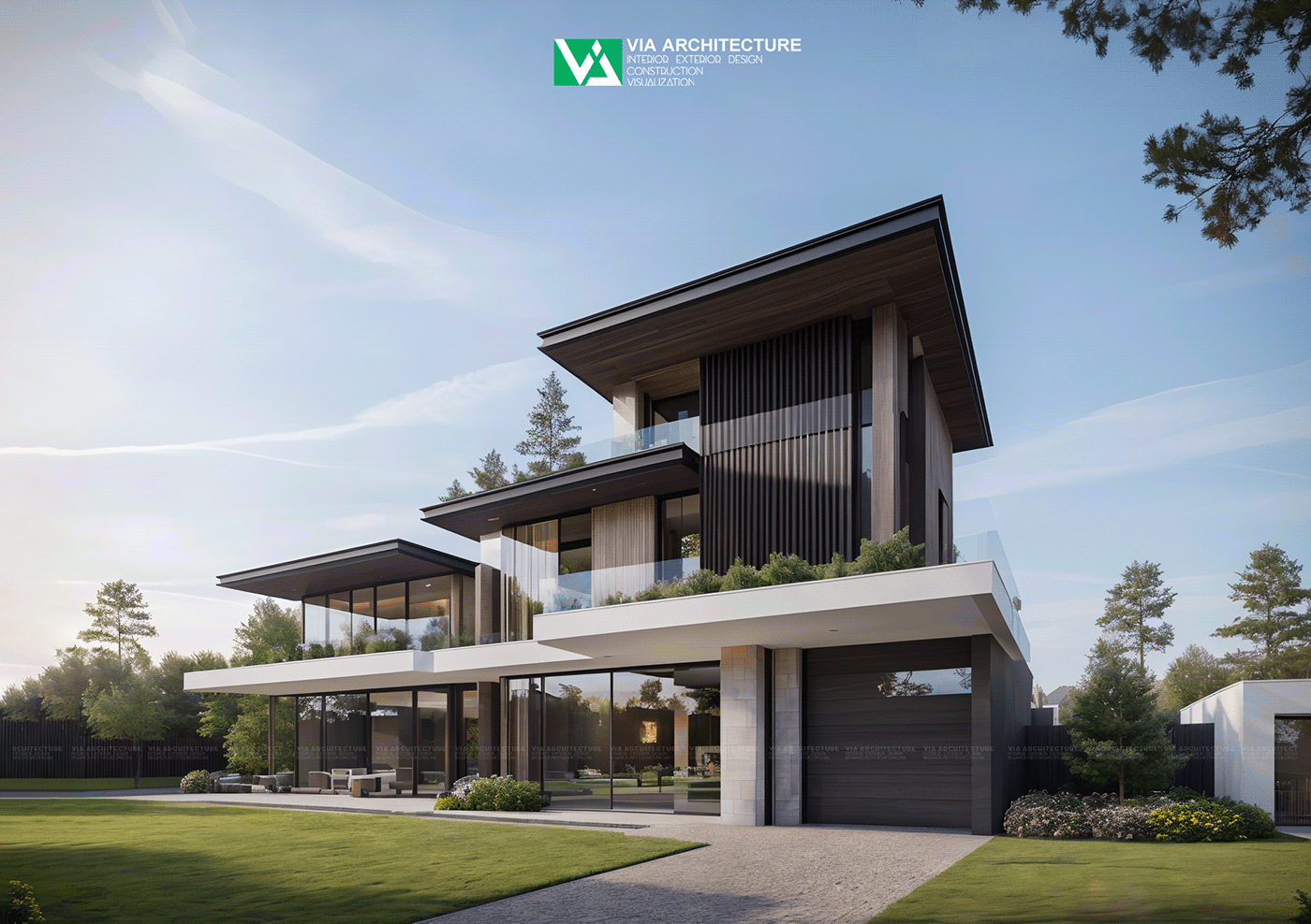 house visualization architecture modern Villa biet thu nhà đẹp nha pho kiến trúc exterior
