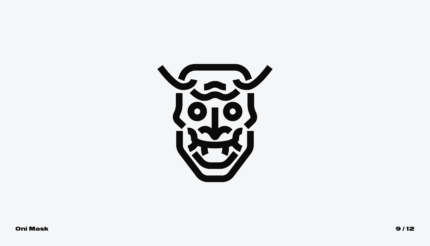 oni mask japan logo design designer brand identity branding cfowlerdesign connor fowler uk