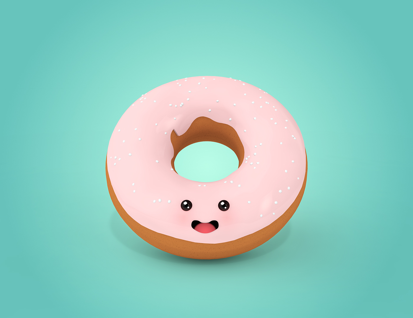 Character 3D kawaii Food  MORNING Coffee donut egg bacon ice cream