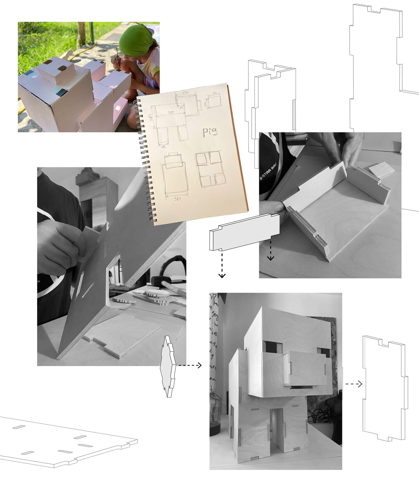 design furniture Interior kids minecraft Notch pig pixel plywood toy