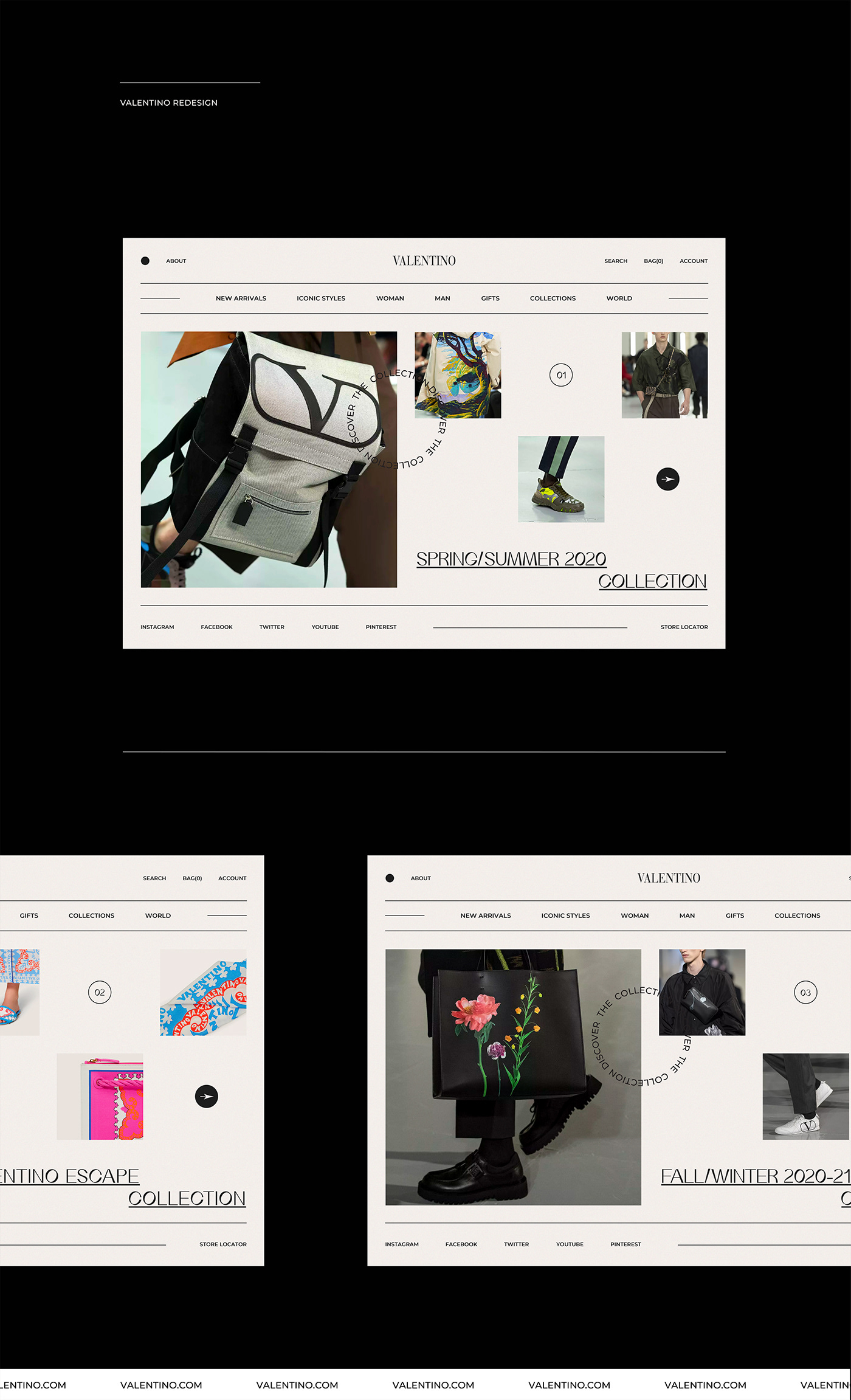 clean e-commerce Fashion  redesign shop store UI/UX Web Design  Website minimal
