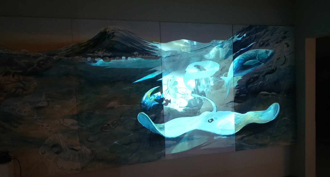 projection Mapping video art painting   Murals animation 