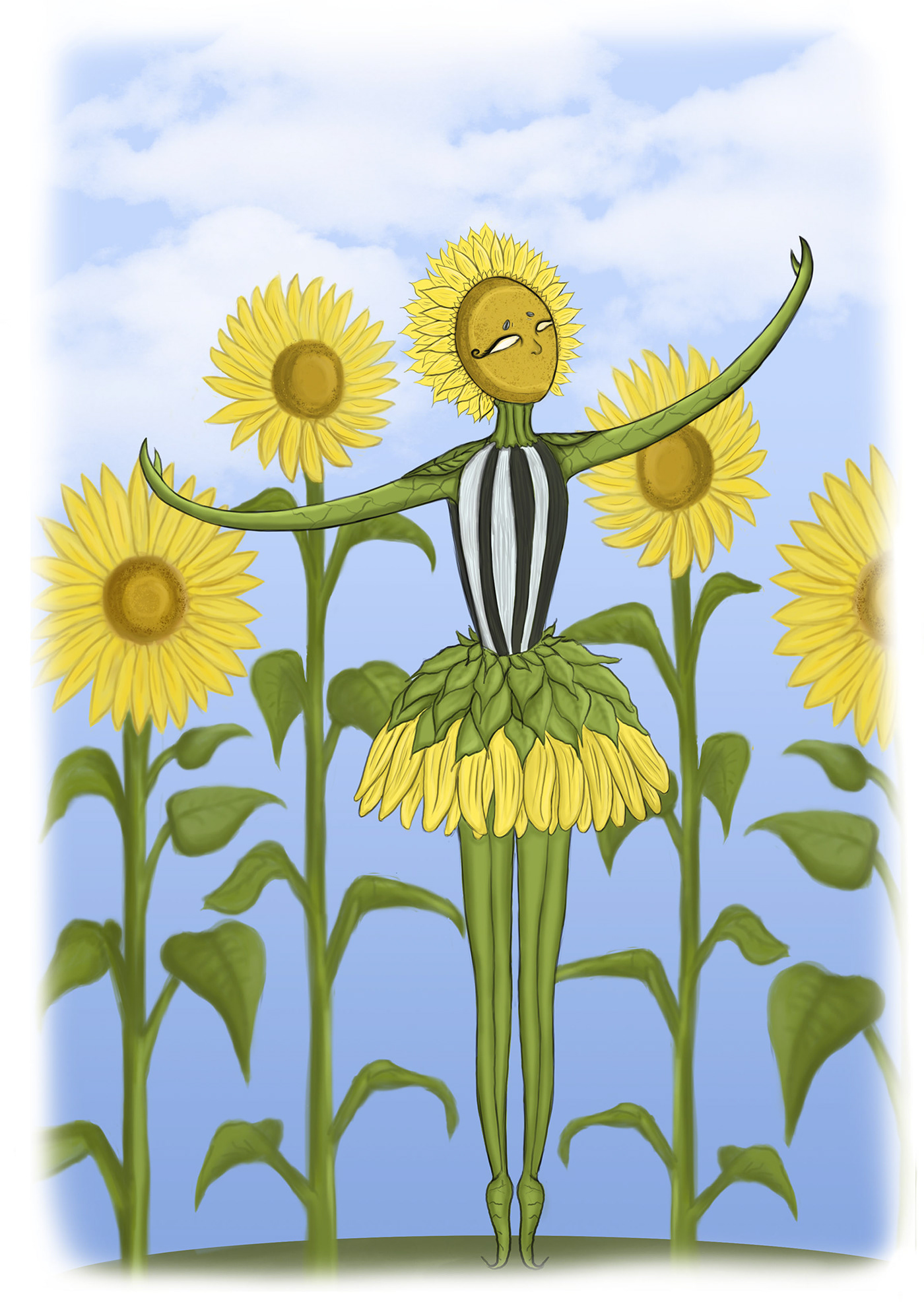 plants illustration Digital Art  ILLUSTRATION  Drawing  Character design  sketch artwork girasol sunflower