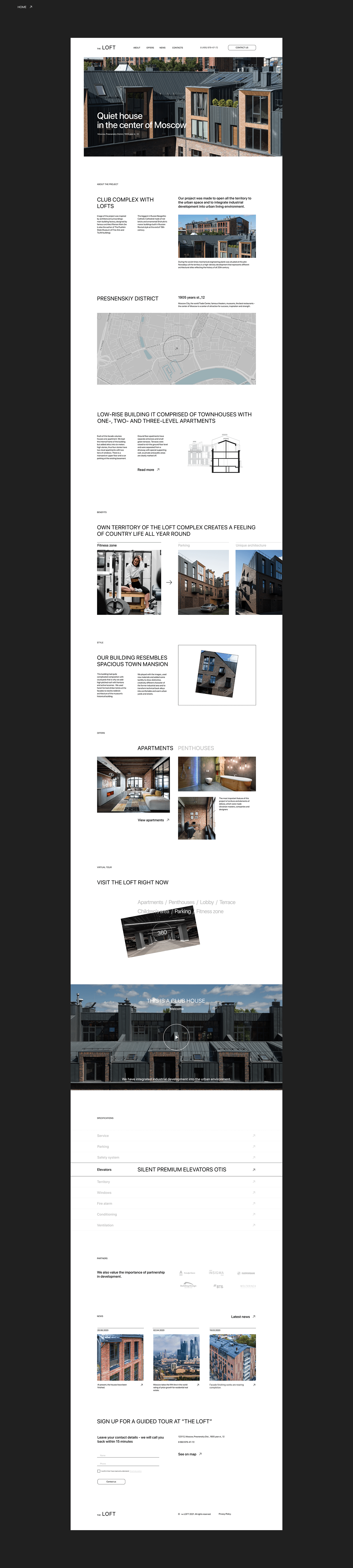 apartments concept design minimal penthouses real estate UI ux Webdesign Website