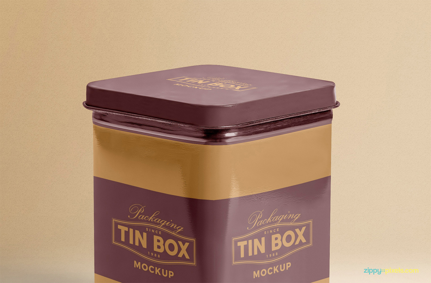 free freebie Mockup box Packaging psd photoshop tin metal airtight