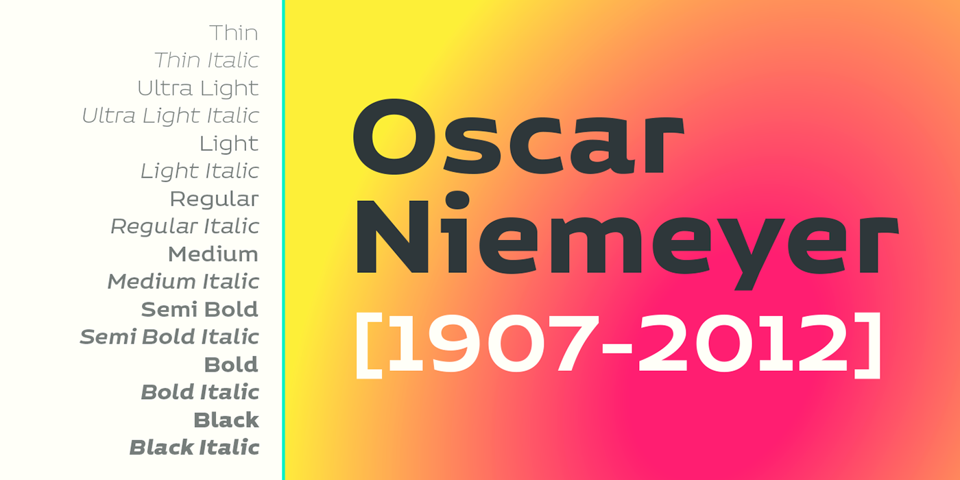 architecture niemeyer display font font family sans serif Oscar Niemeyer architect