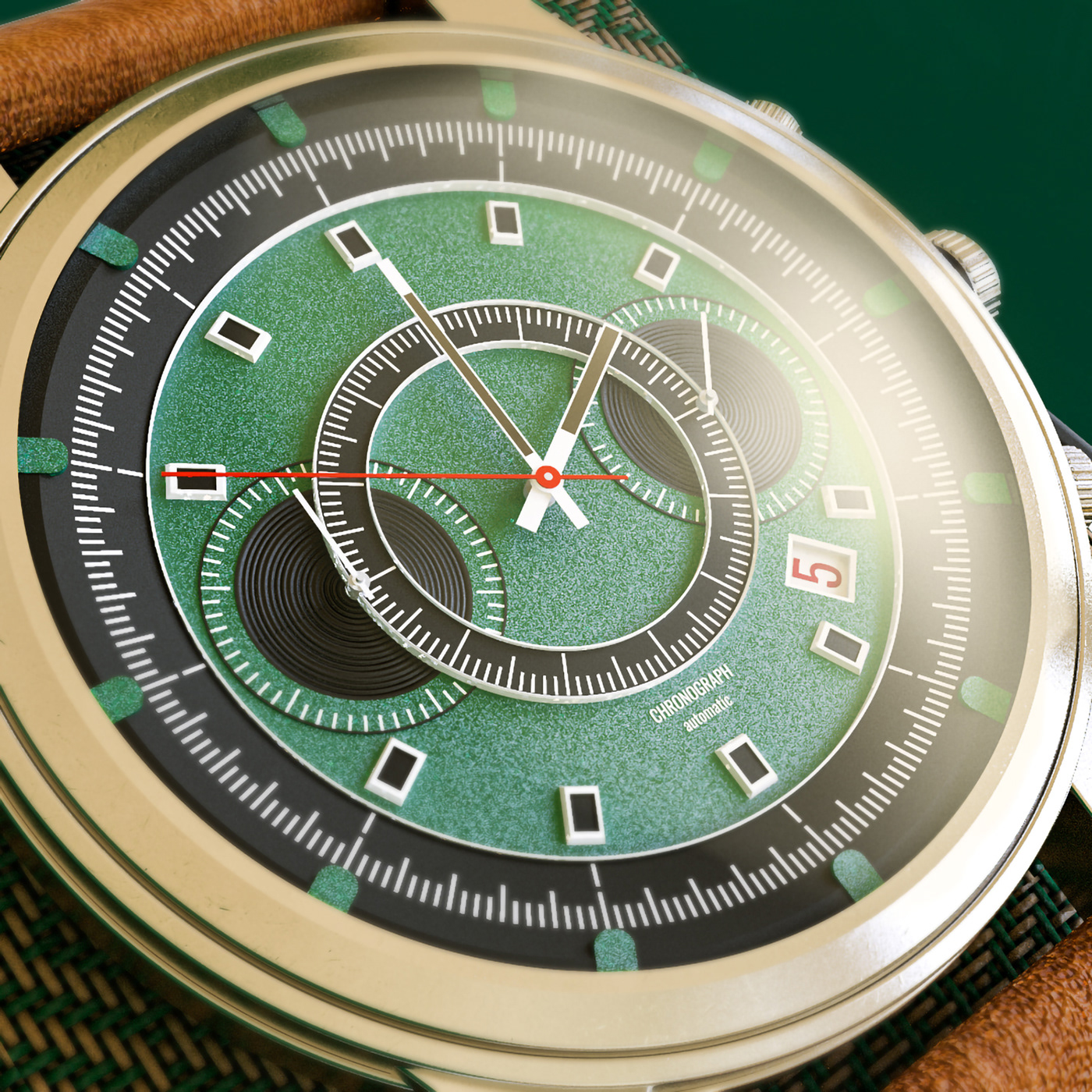 Chronograph green keyshot Rhino time watch wristwatch