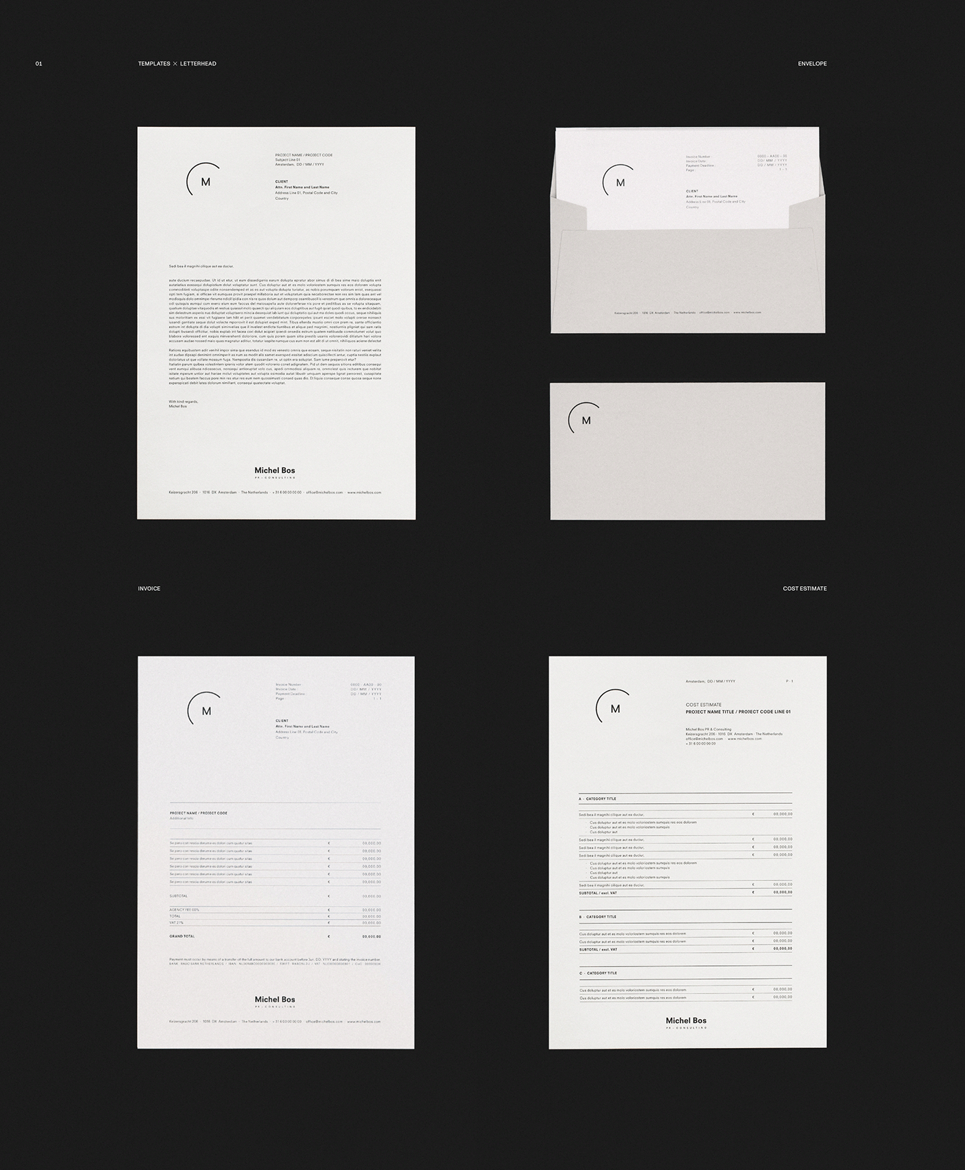branding  graphicdesign grid identity Logotype minimal print Website Layout templates