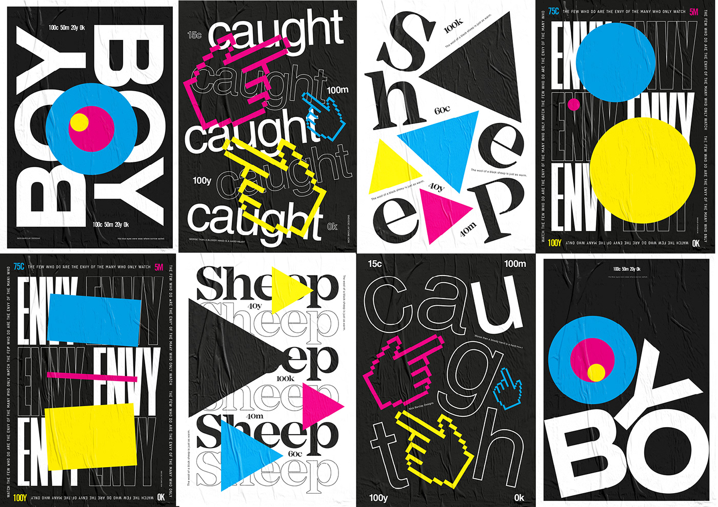 posters CMYK colour typography   Idioms type swiss