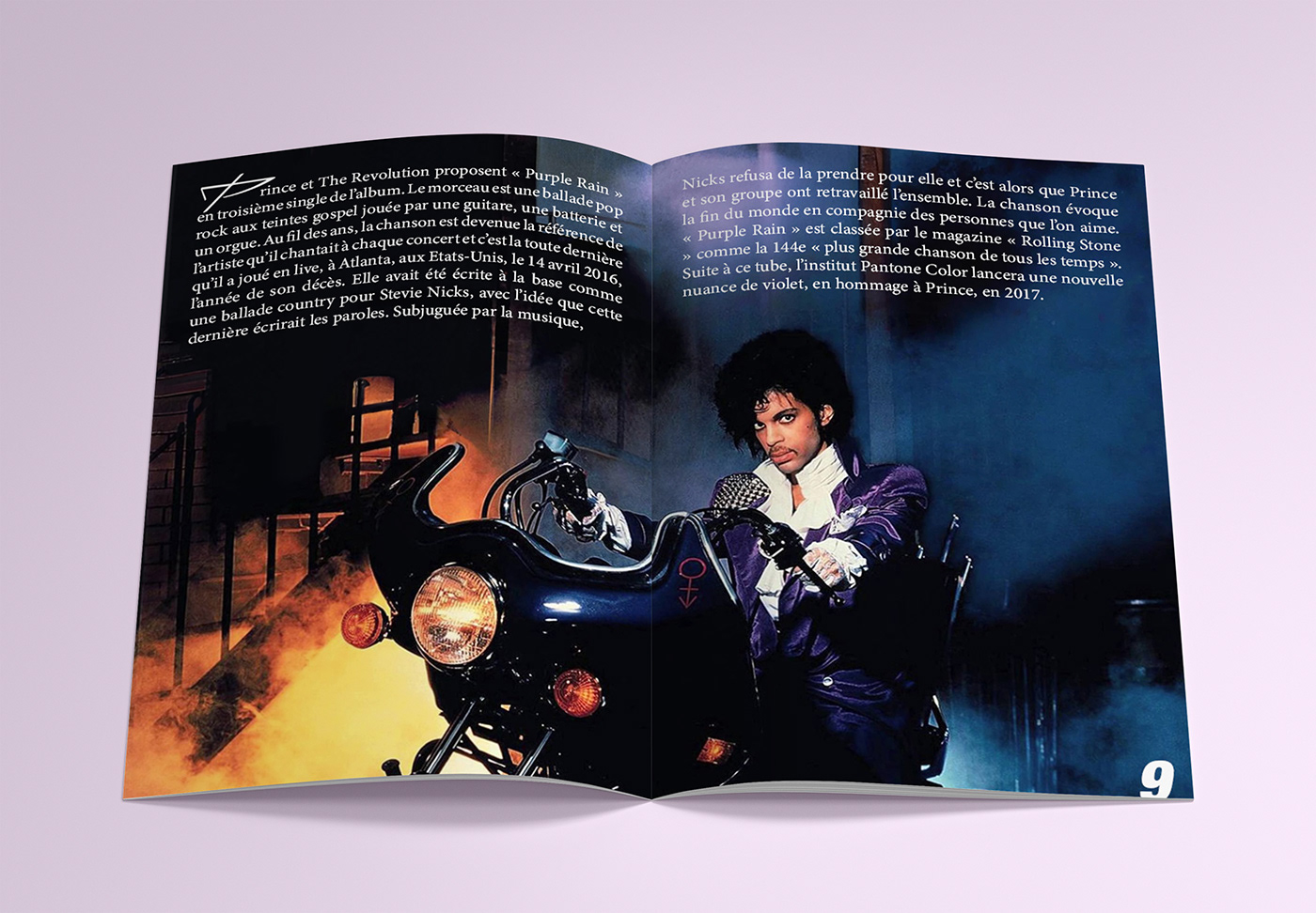 editorial editorial design  editorialdesign magazine Magazine design prince Purple Rain Singer