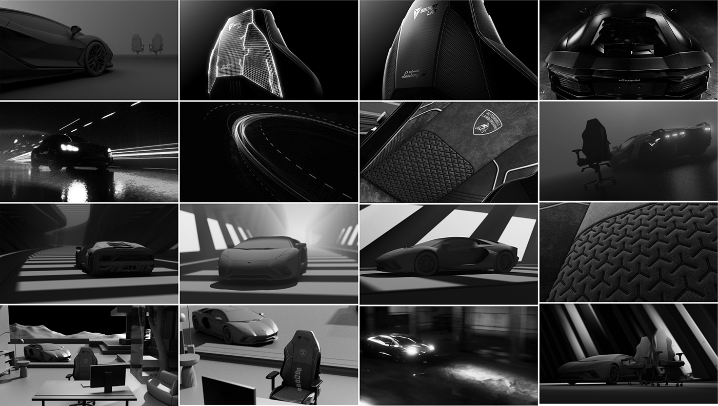 3D adobe animation  automotive   chair cinema 4d Gaming lamborghini motion graphics  Secretlab