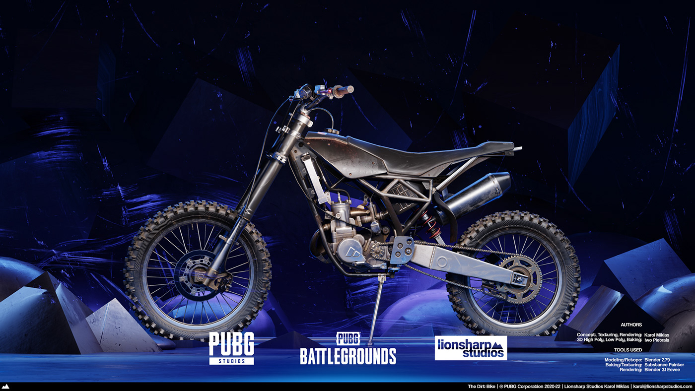 3D animation  blender dirtbike Eevee Low Poly pubg Substance Painter