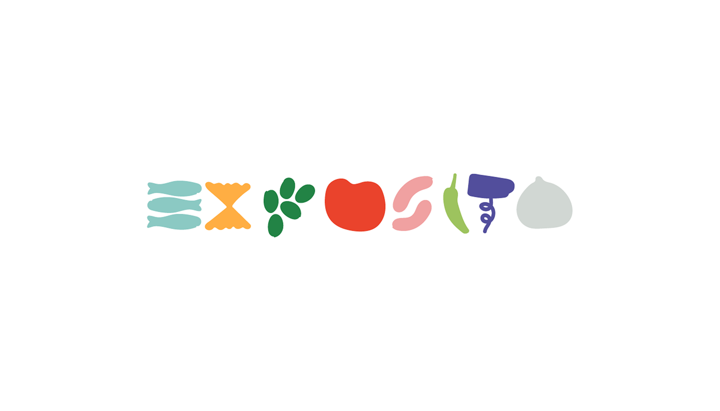 brand colorful design flat Food  logo Packaging pattern stickers branding 