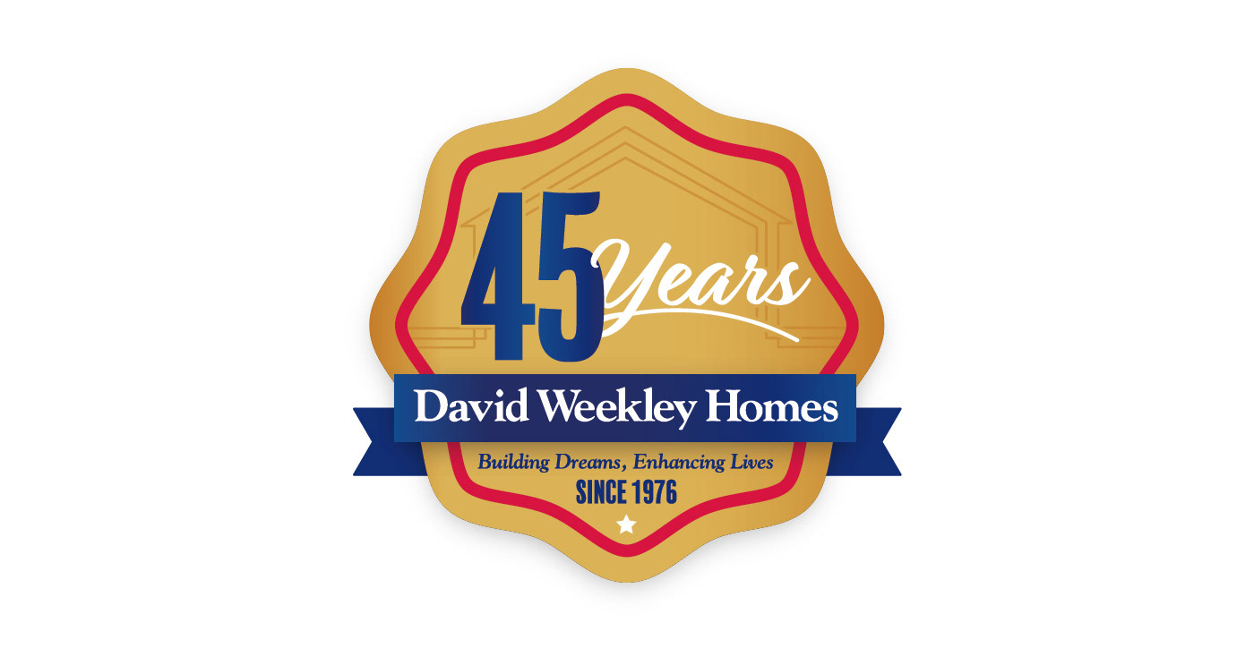 45th anniversary david weekley homebuilding Homes logo logo comp ribbons seal years