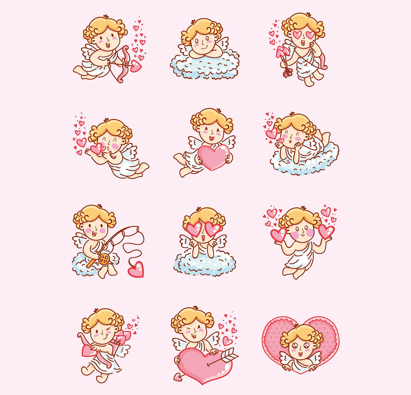 st valentines day Love cupid Lovers Character cute ios stickers icons sticker