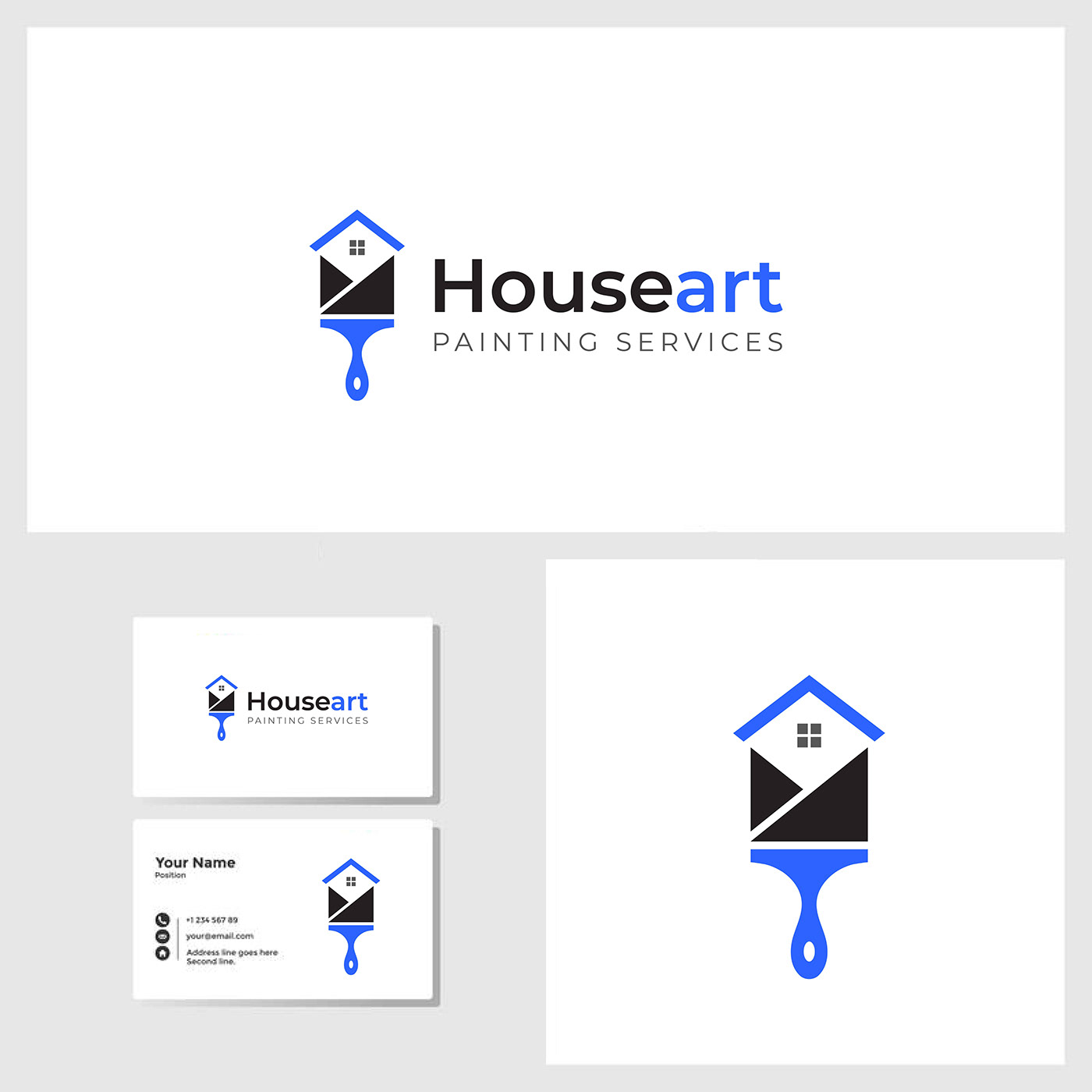 decor home home decor house art  Logo Design logofolio logomaker Painting Logo Remodeling roofing