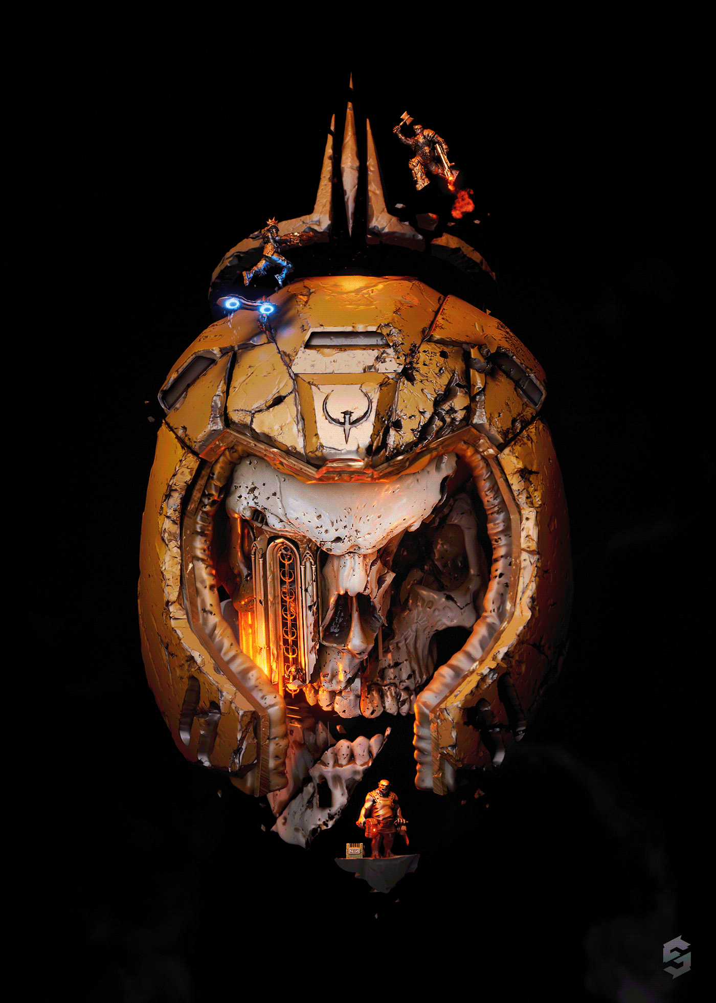 Arena art doom game ID nft Quake skull software video