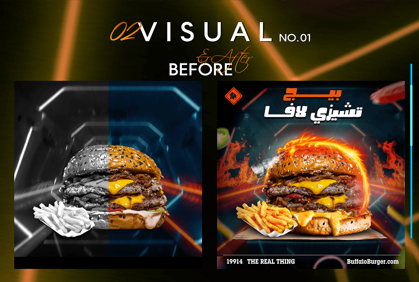 burger Advertising  Social media post visual identity Buffalo burger Campaign Design ads