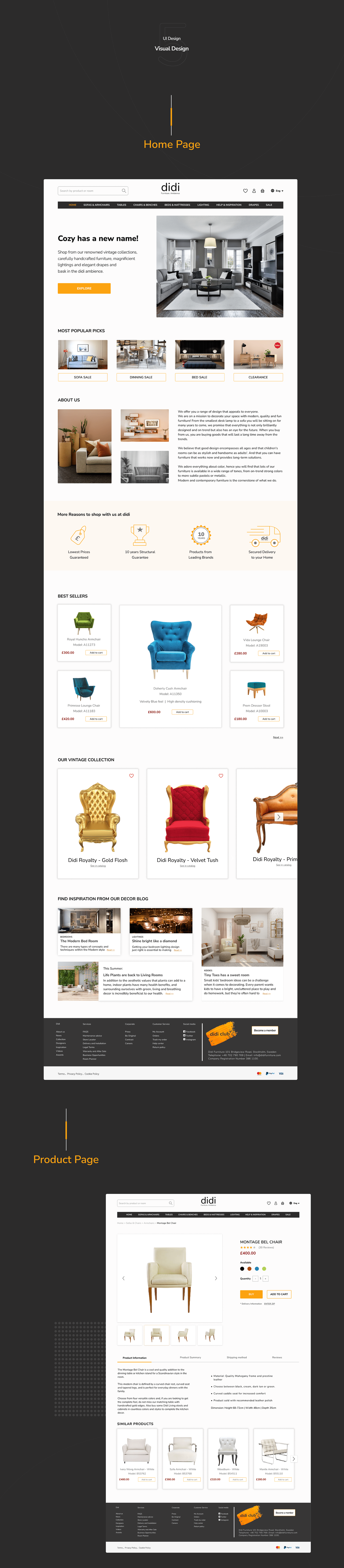 The product page shows the selected item in different angles, with product color options.