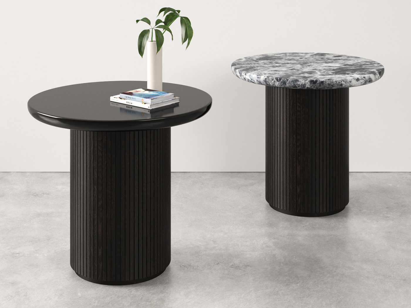 freebie moon lounge table occasional table GUBI design connected SPACE COPENHAGEN solid wood material marble material FREE 3d model CG Content