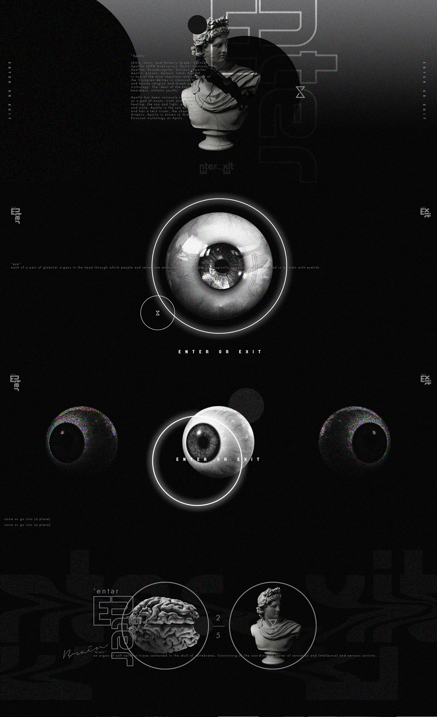 motion graphic Layout poster Sense music black and white 3d animation graphic design 