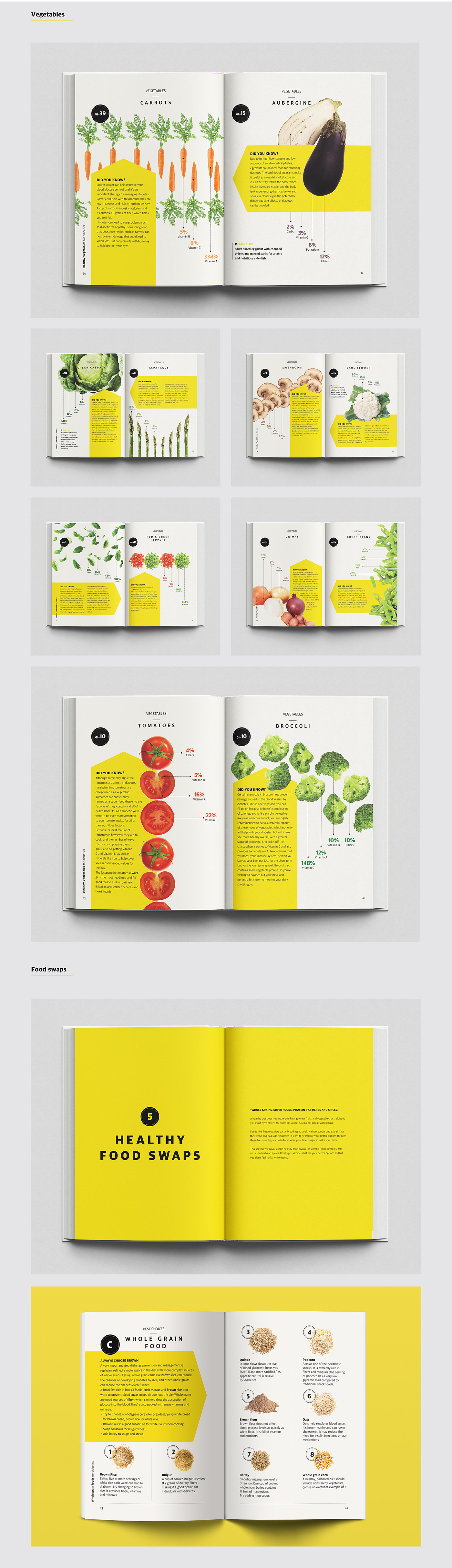 editorial design  book design healthy life style diabetes graphic design  Cook Book Visual Information recipes awaness Education