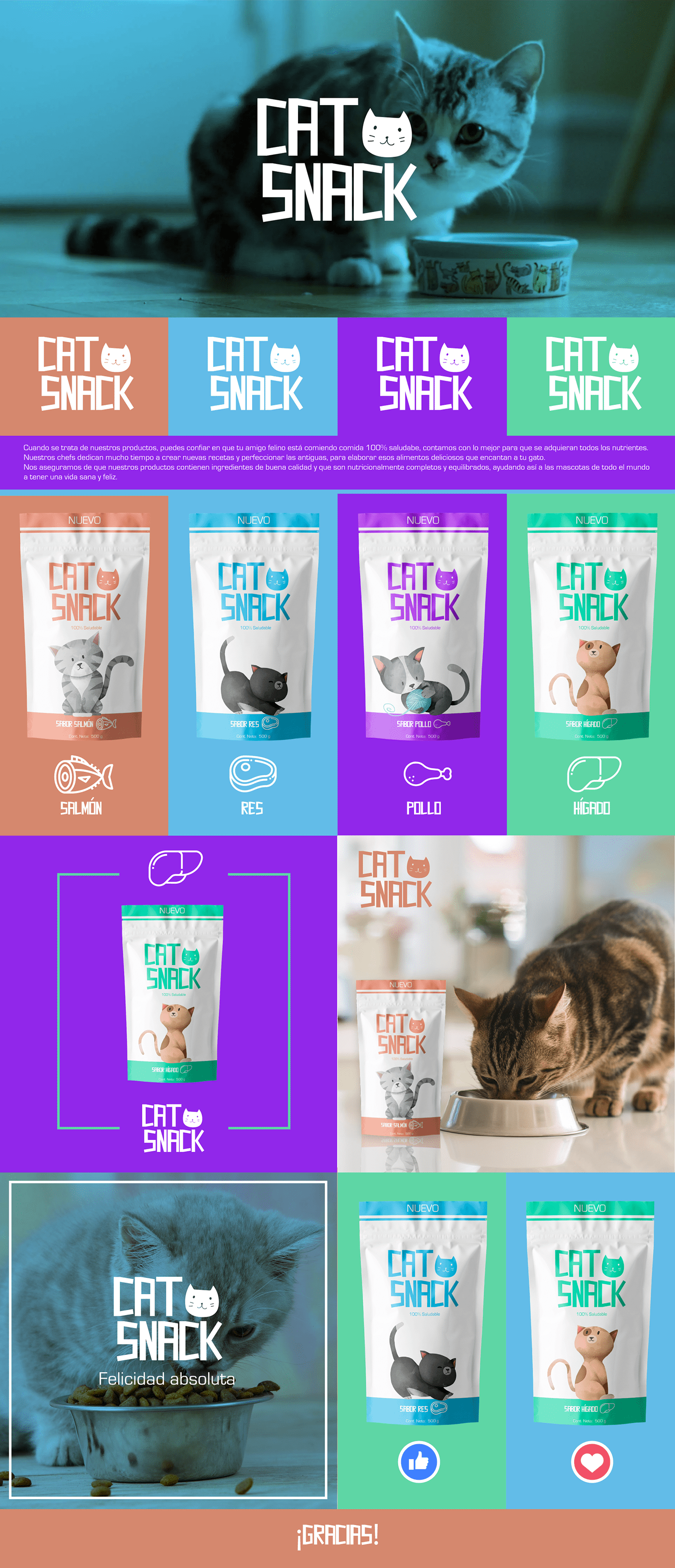 brand Cat cat food design Food  identity logo Pet product social media